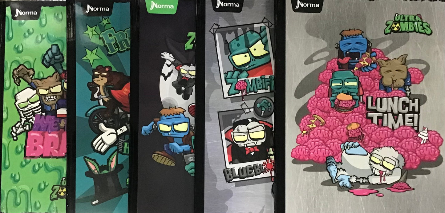 NORMA LIBRETA REGULAR ZOMBIES ASSORTED