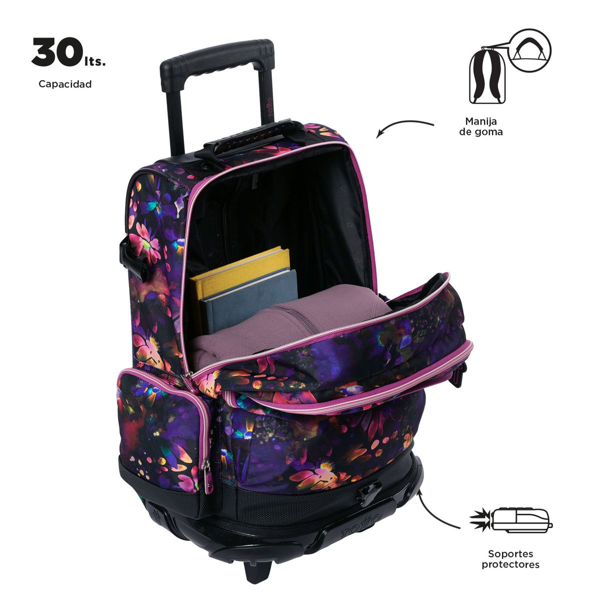 Mochila de Ruedas Totto Flores