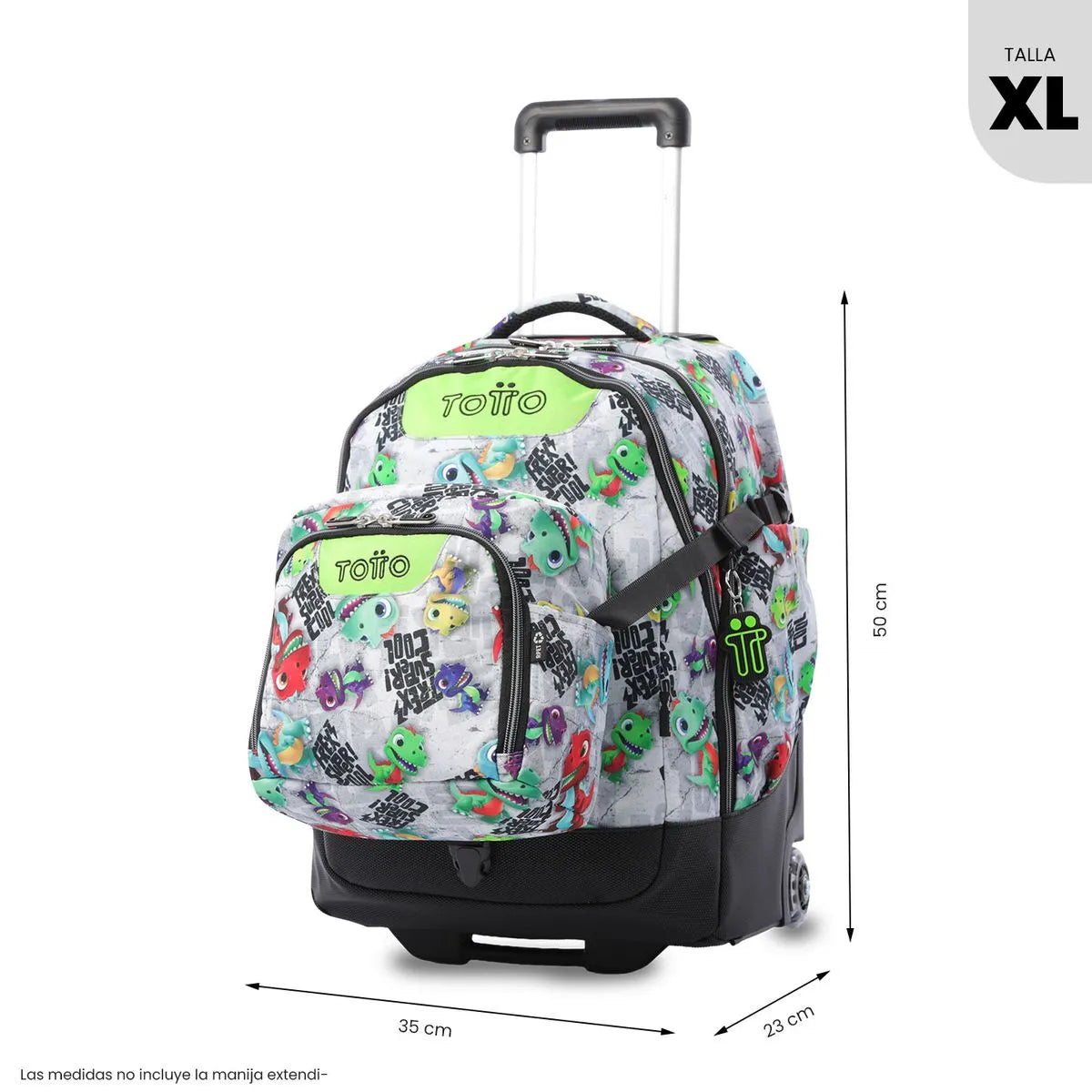 TOTTO MOCHILA CON RUEDAS T-REX SUPER COOL