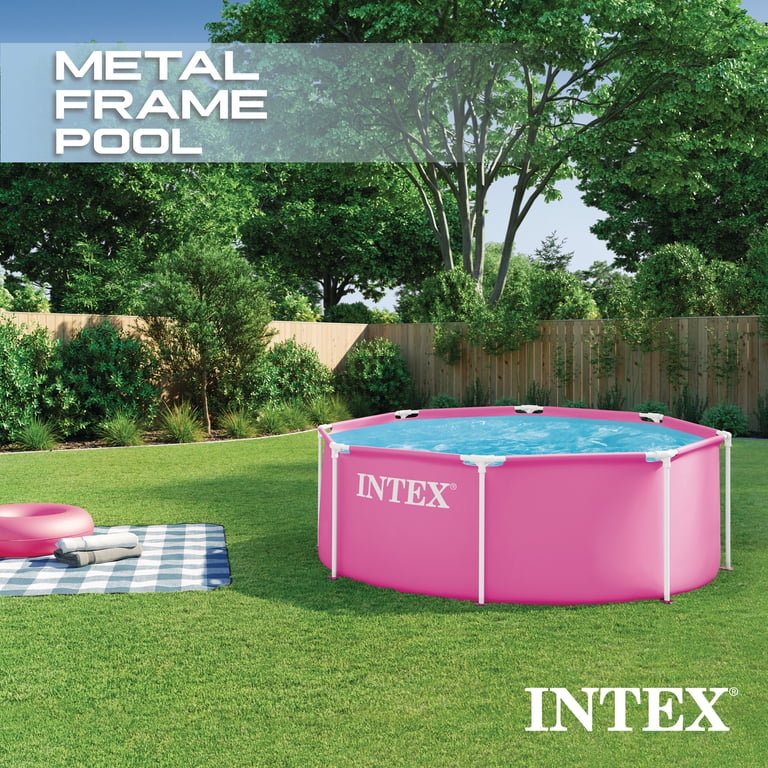 INTEX Pink Metal Frame Pool 8 x 30