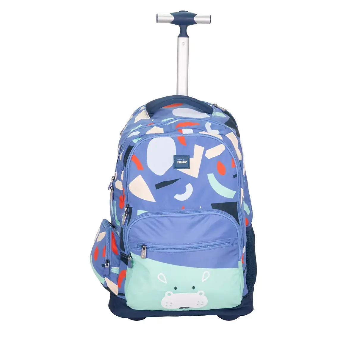 Mochila con ruedas y 6 cremalleras (25 L) serie especial Fun Animals, azul