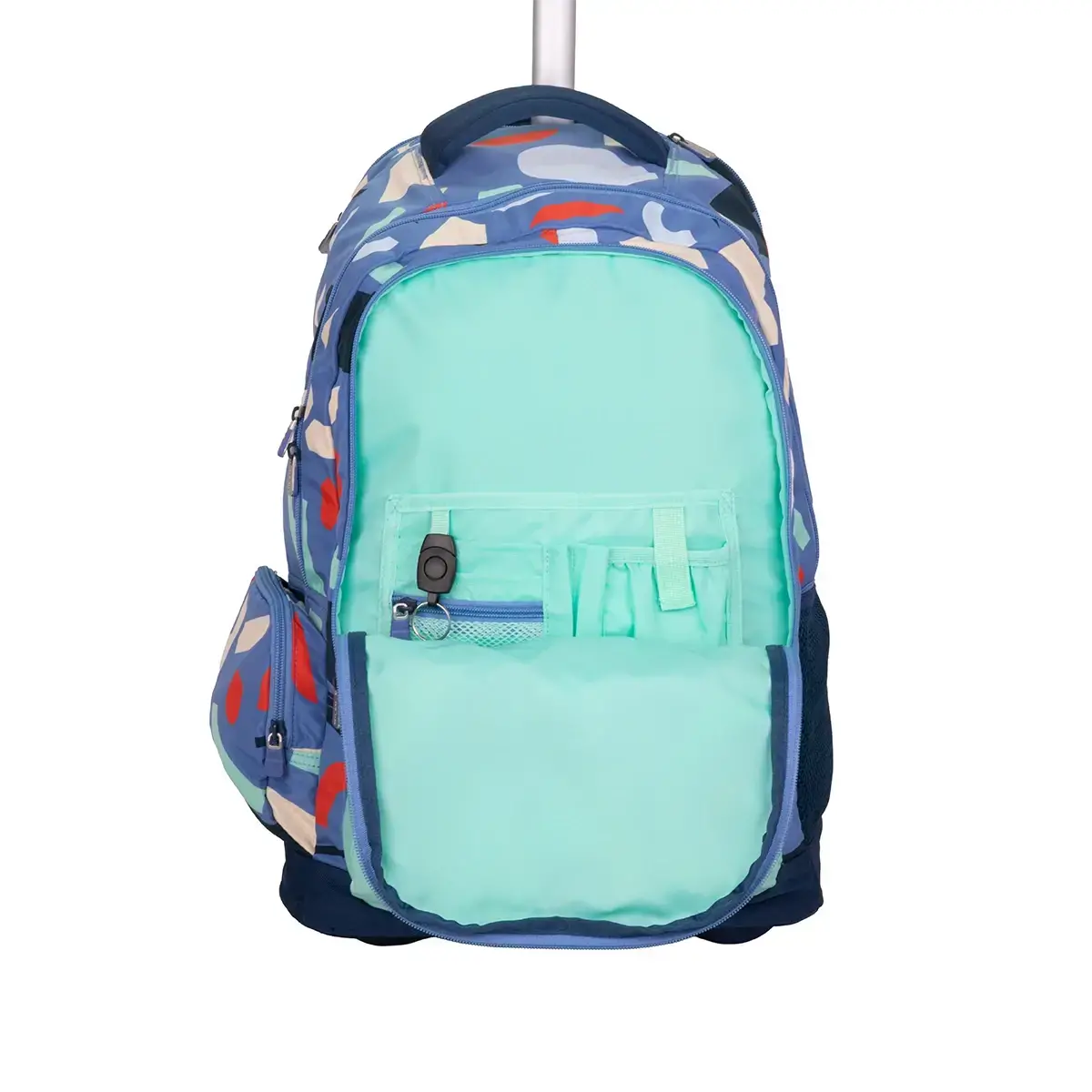 Mochila con ruedas y 6 cremalleras (25 L) serie especial Fun Animals, azul