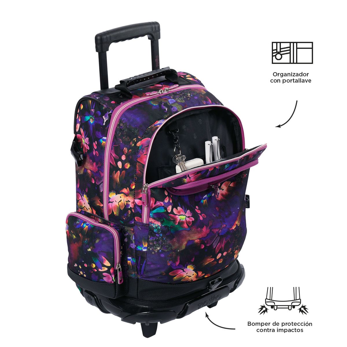 Mochila de Ruedas Totto Flores