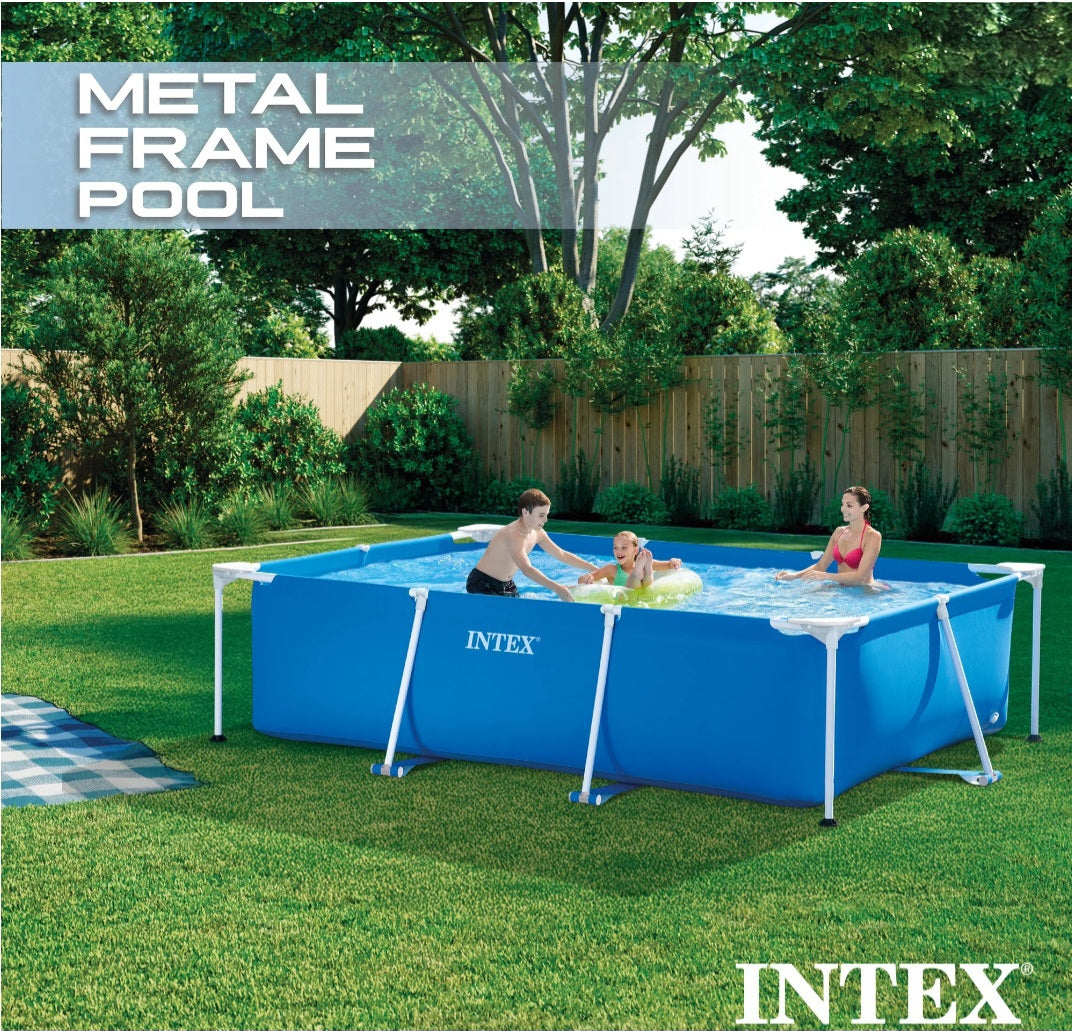 INTEX Armazón Rectangular 9ft 10in x 29.5 Piscina Elevada con Válvula de Control de Flujo