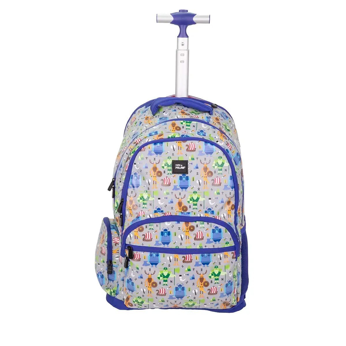 Mochila con ruedas 6 cremalleras (25 l) serie especial Vikngs, azul